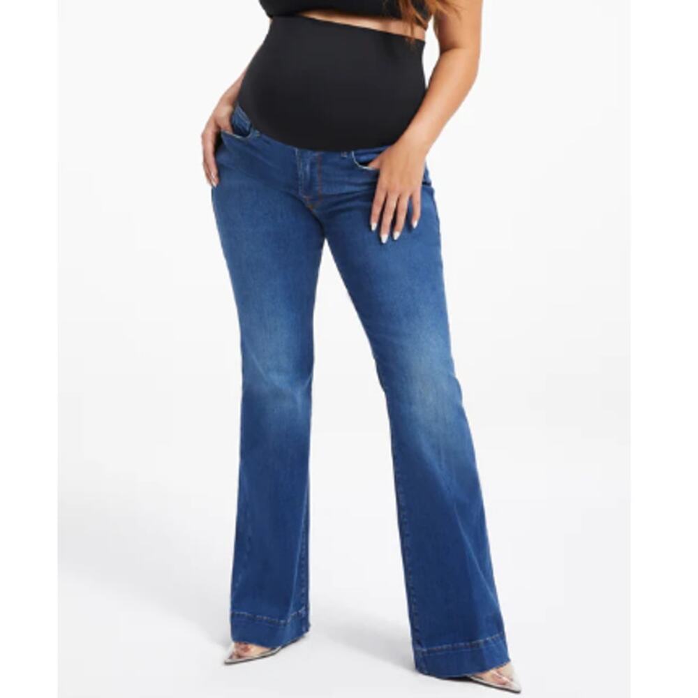 Good American Women's Mid-Blue Skinny-to-Flare Jeans